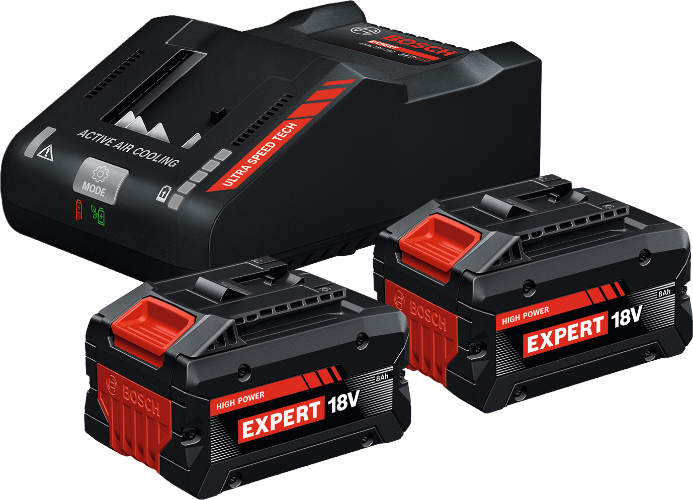 Akku-Basis Sortiment Bosch Starter-Set 2x Akku Expert 18V 8,0Ah mit Ladegerät
