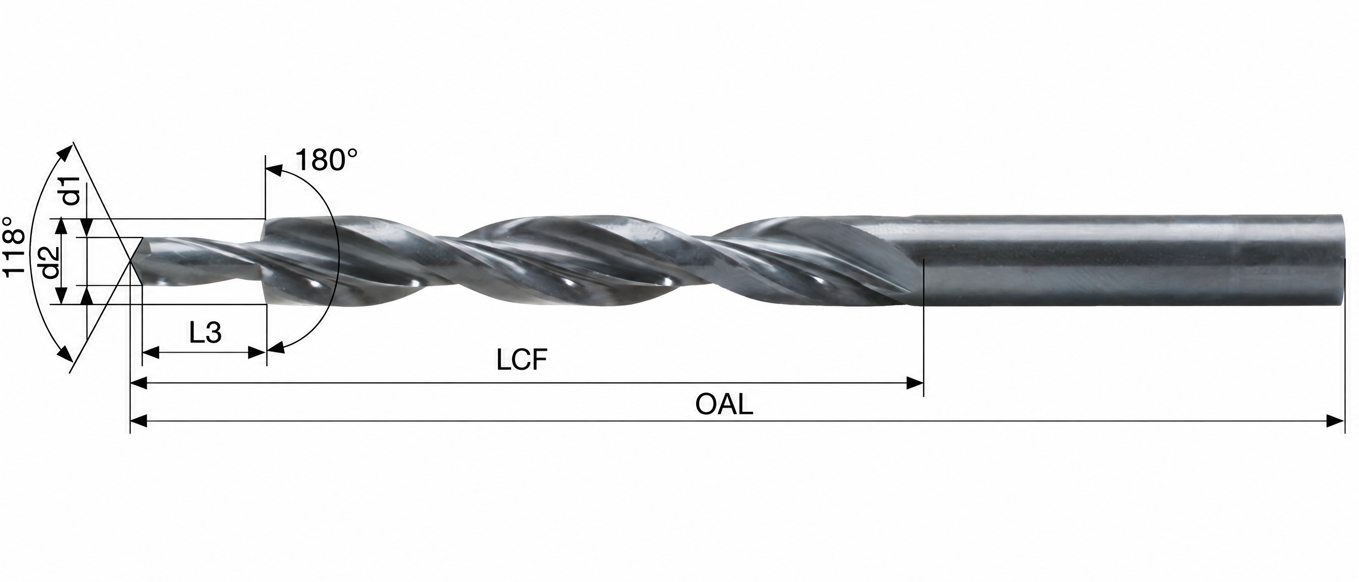 Eyltool Premium Mehrfasen-Stufenbohrer 180° Durchgangsloch Senkung mittel HSS D6/3,4mm Typ N M3