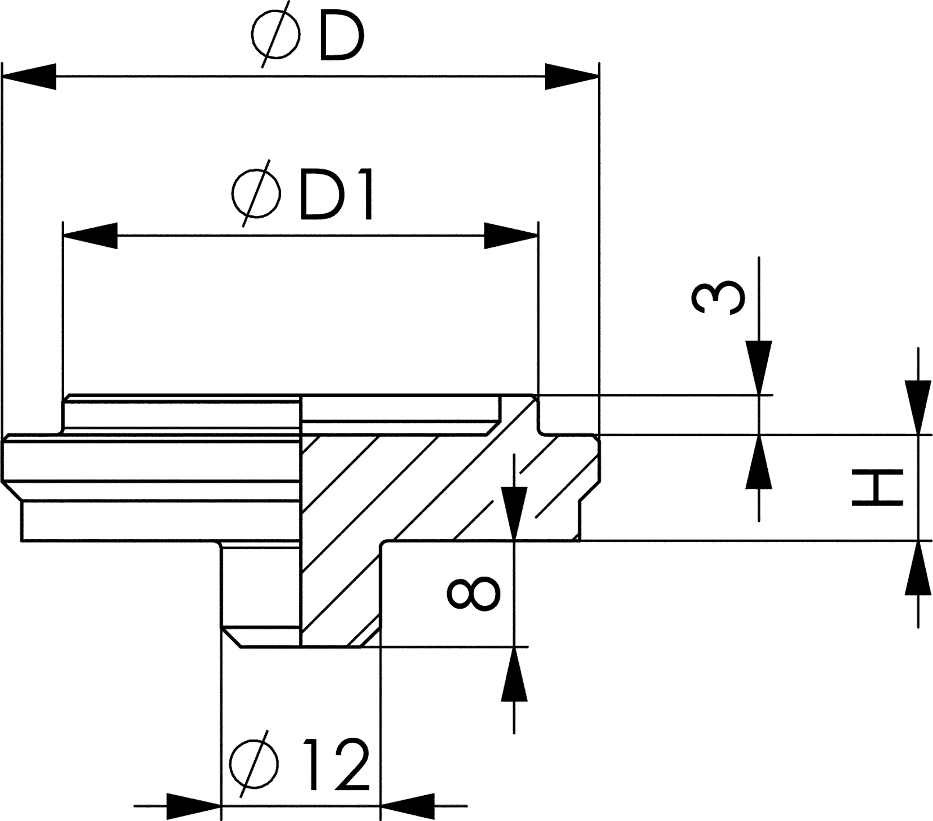 Zentrierplatte D45xH8mm