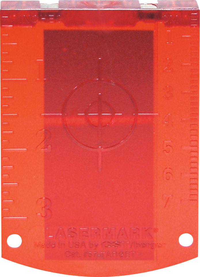 Zieltafel rot für Lasermessgeräte mit rotem Laserstrahl