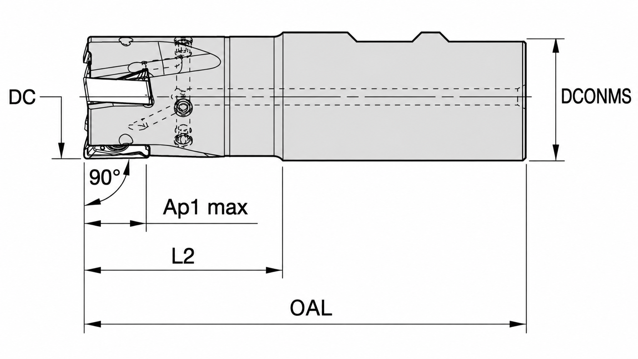 WIDIA Schaft-Eckfräser "VSM490" Z3 IK für WSP XN.U 15T6 Ø 32 mm L 110 mm