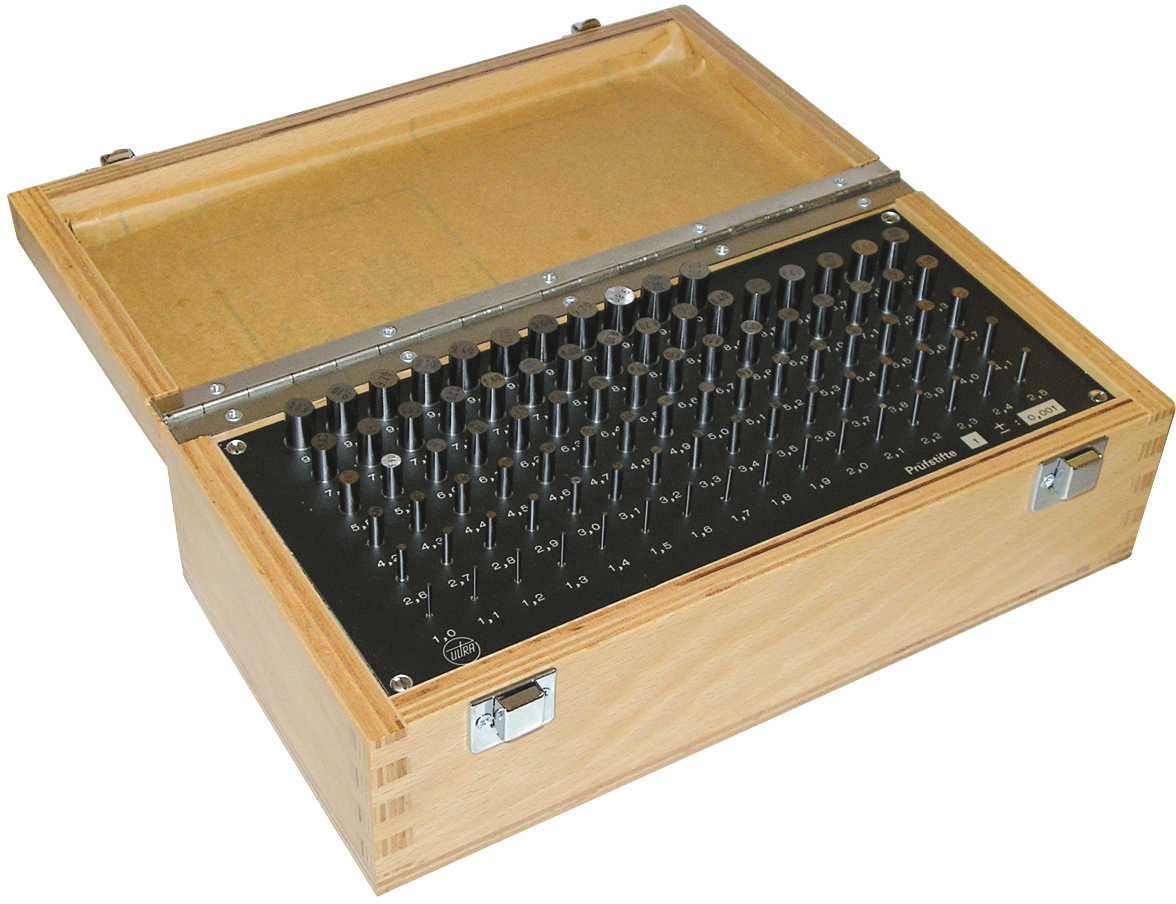 Prüfstift Sortiment 273-teilig Toleranz +/-0,001mm DIN2269 Stufung 0,01mm/+0,01/-0,01 D1,00-10,0mm Prüfstift Sortiment 273-teilig Toleranz +/-0,001mm DIN2269 Stufung 0,01mm/+0,01/-0,01 D1,00-10,0mm