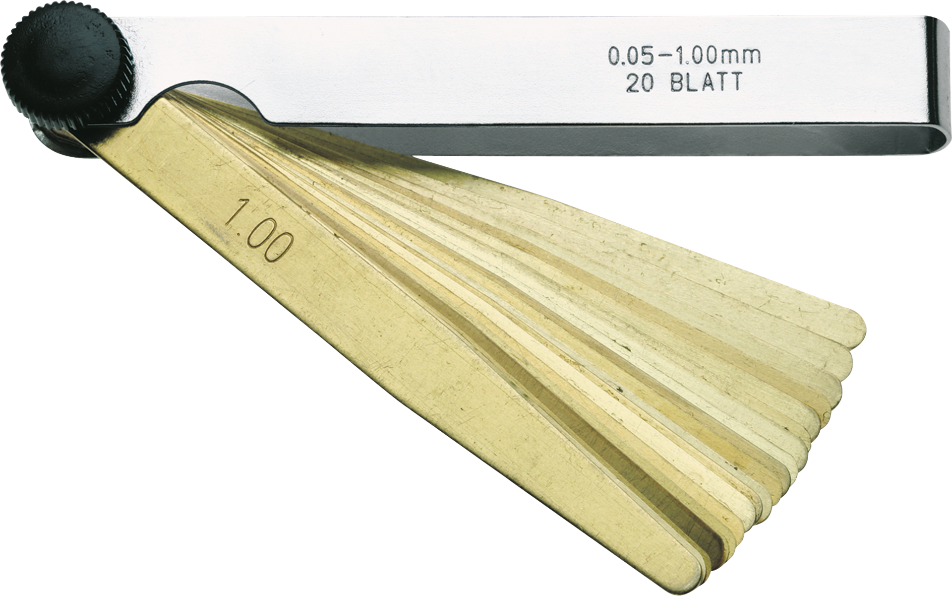 Fühlerlehre Feststellschraube Werksnorm mit Größenbeschr. Stahl MB0,03-1mm L100mm 32 Blatt