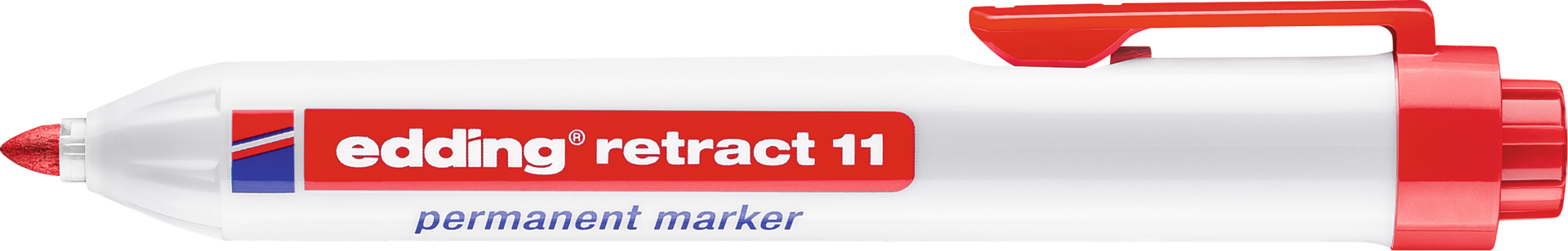 Permanentmarker Knopfdruck edding® retract 11 Schriftbreite 1,5-3mm rot