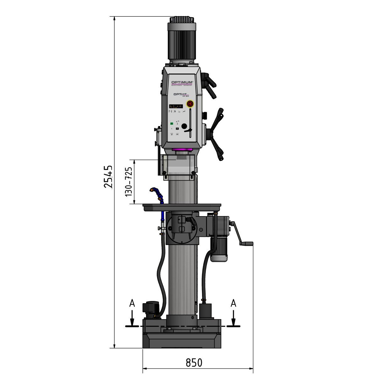 Getriebebohrmaschine Optimum OPTIdrill DH 55V