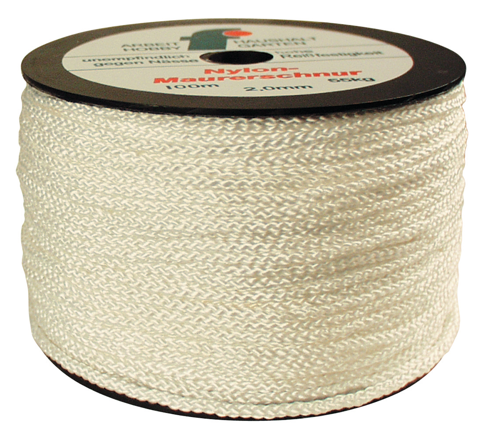 Maurerschnur Nylon weiß Festigkeit ca. 100kg D2mm L100m