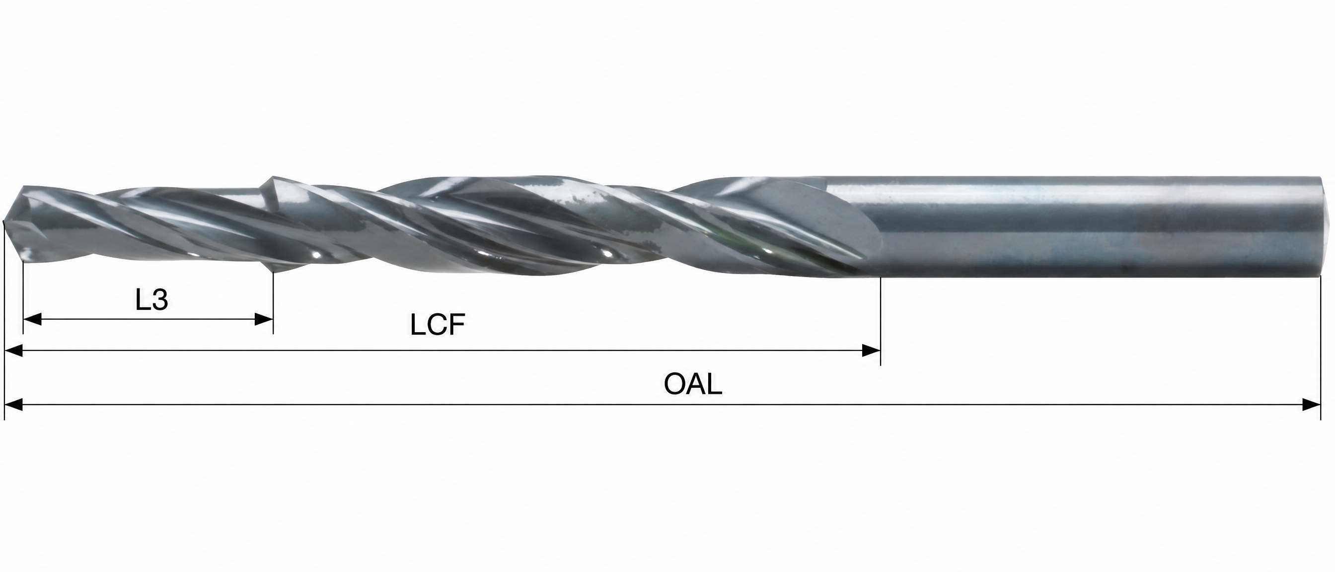 Eyltool Premium Mehrfasen-Stufenbohrer 90° Gewindekernloch HSS Typ N DIN8378 D3,4/2,5mm M3
