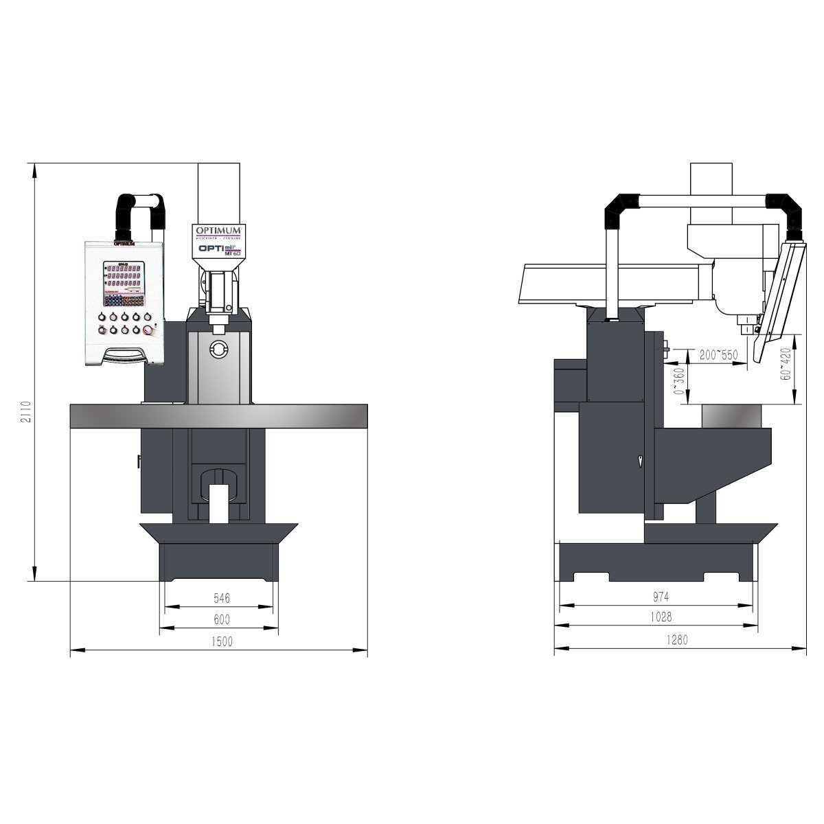 Fräsmaschine Optimum OPTImill MT 60