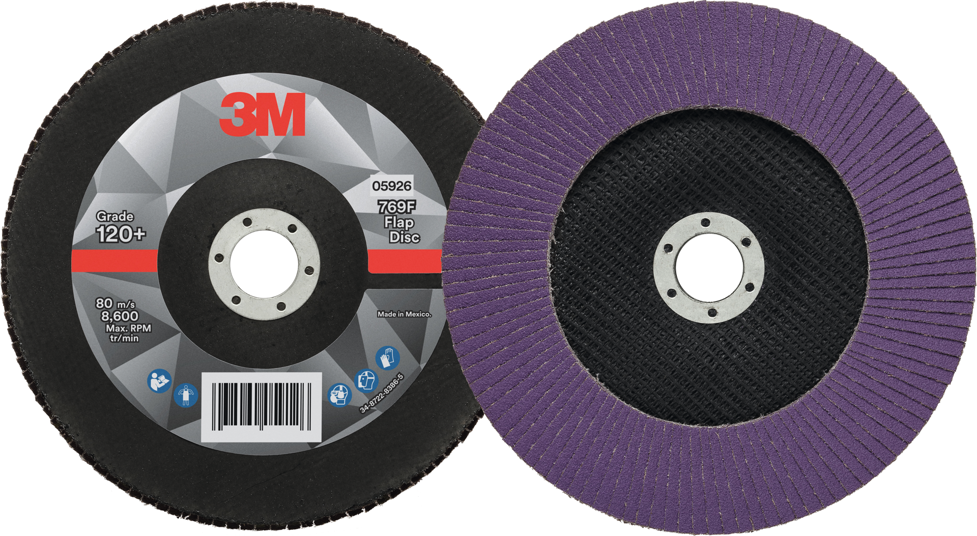 3M Fächerschleifscheibe 769F Stahl/VA gerade Ø 180 mm K120