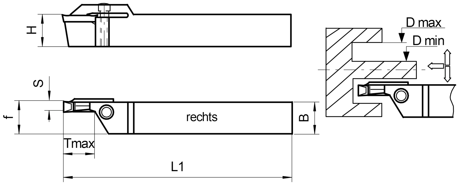 Stechklemmhalter Axial 90° rechts außen EYLSTECH 3mm 25x25mm rechts 34-45mm