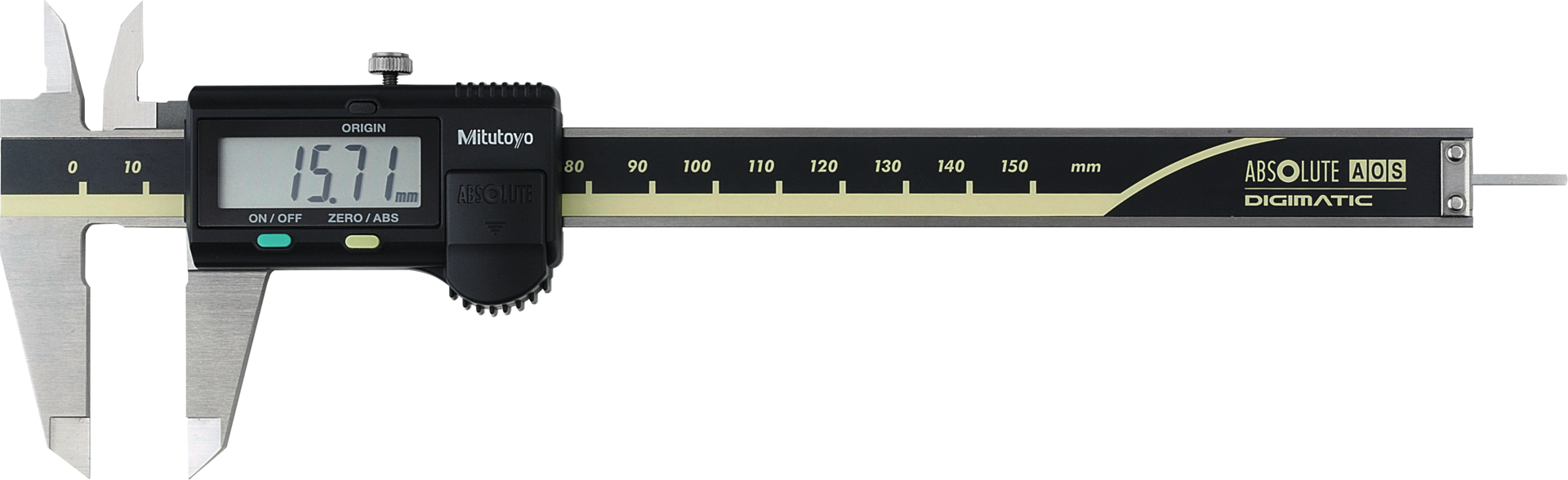 Messschieber Digital ABSOLUTE AOS Digimatic Abl. 0,01mm DIN862 rundes Tiefenmaß MB150mm