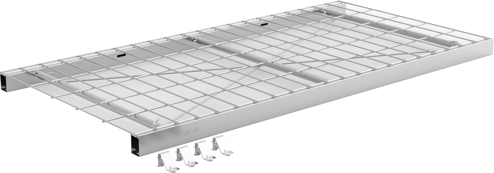 Drahtgitterfachboden Steckregale META CLIP 100 B1000 x H40 x T600mm