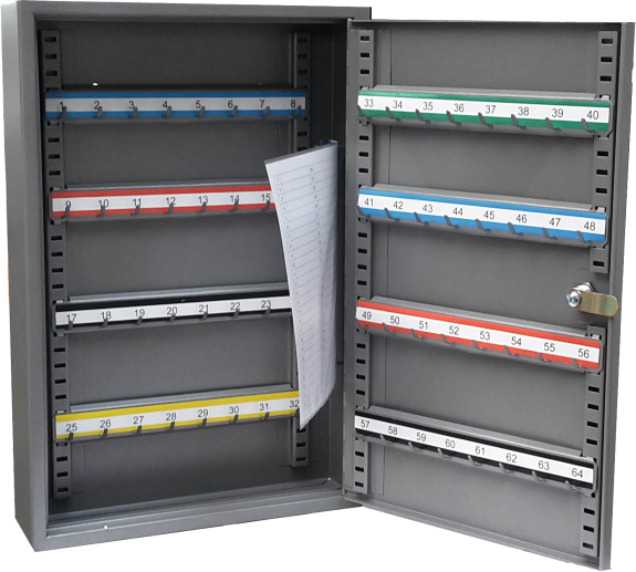 Schlüsselschrank Schlüsselschrank mit 64 Haken RAL7035 B300 x H450 x T80mm