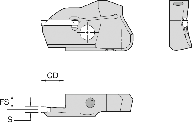 Schneidenträger Axial WMT™ Gr. 3 rechts D38-52mm außen