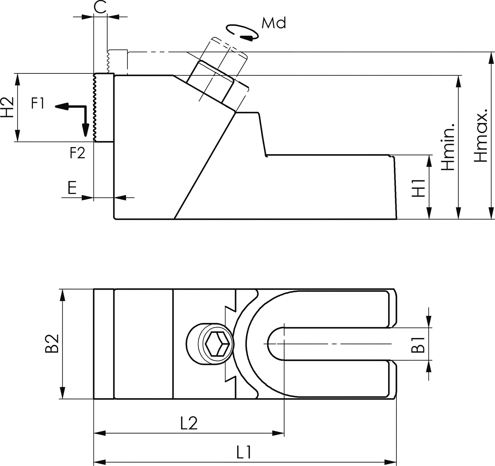 Stabilspannbacke Nut 12, 14, 16, 18mm H85-99mm Gr. 1