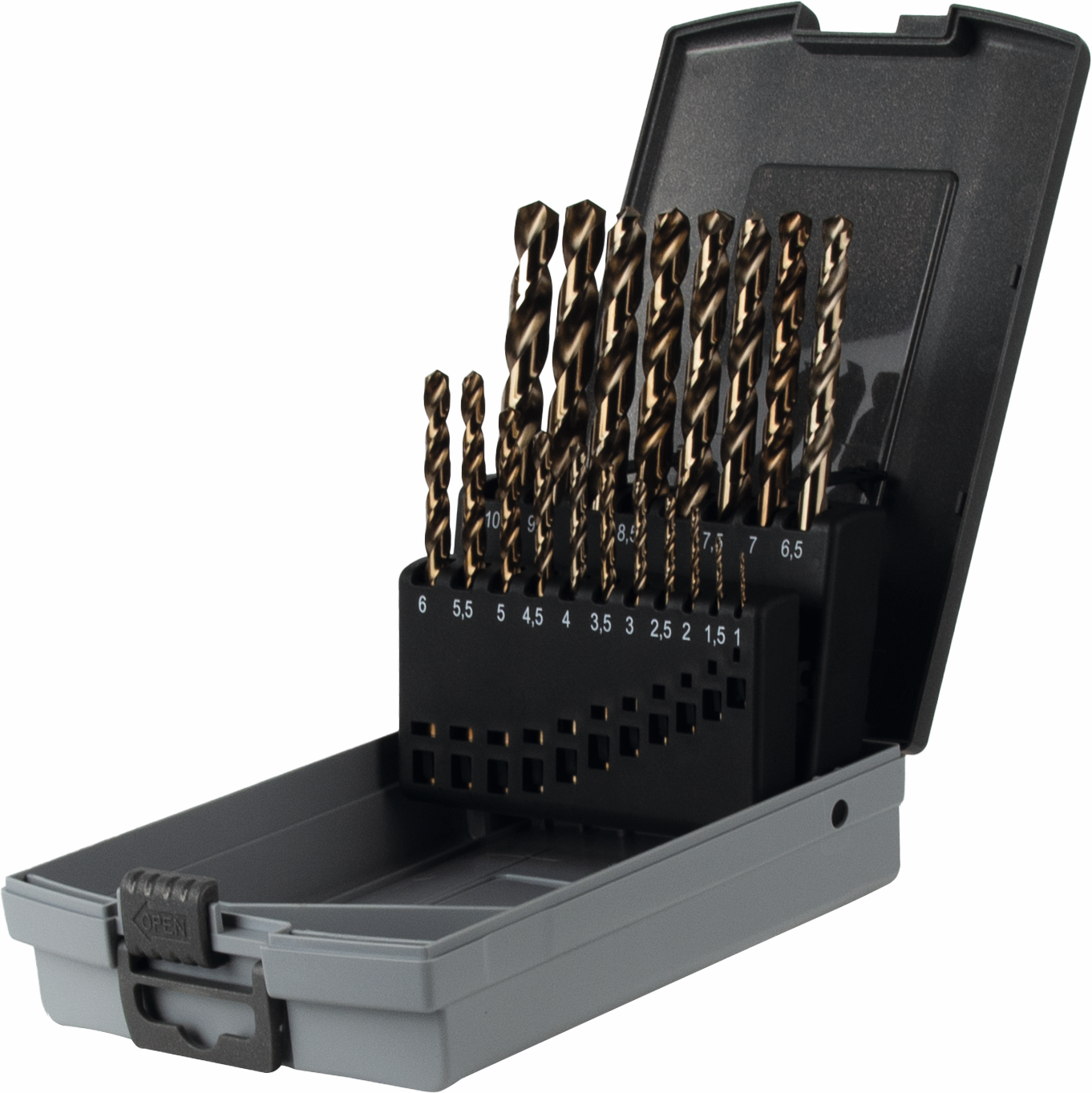 Eyltool Spiralbohrer-Satz HSSE VA Typ N 135° DIN 338 19-tlg. Ø 1–10 mm