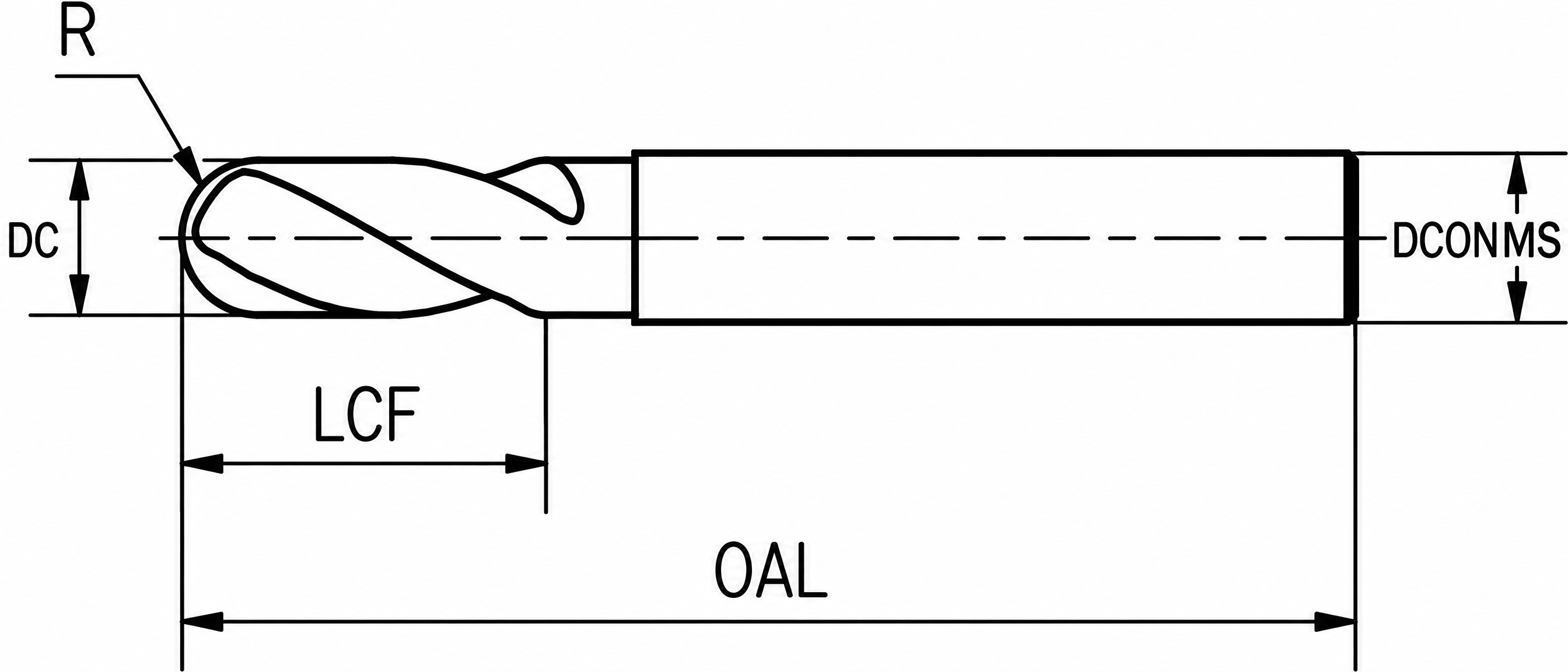 YG-1 Vollradiuskopierfräser VHM Z3 HSC "X5070" Typ H, DIN 6535-HA, Ø 5 mm