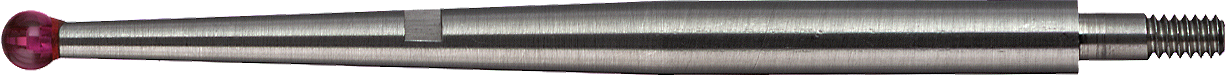 Messeinsatz M1,6 rubinbestückt D2mm L36,2mm