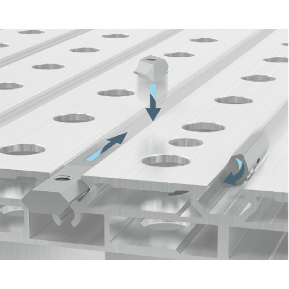 Werkbank Schweisskraft Siegmund mit Alu Tischprofilen 1200x700 System 16, höhenverstellbar