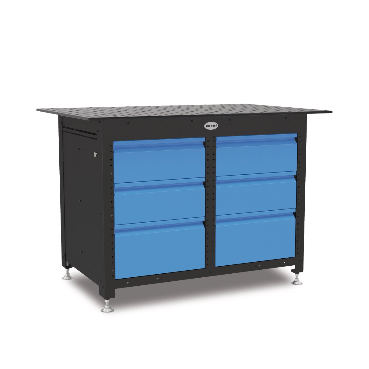 Werkbank Schweisskraft Siegmund Workstation 1208 geschlossen inklusive 6 Schubladen