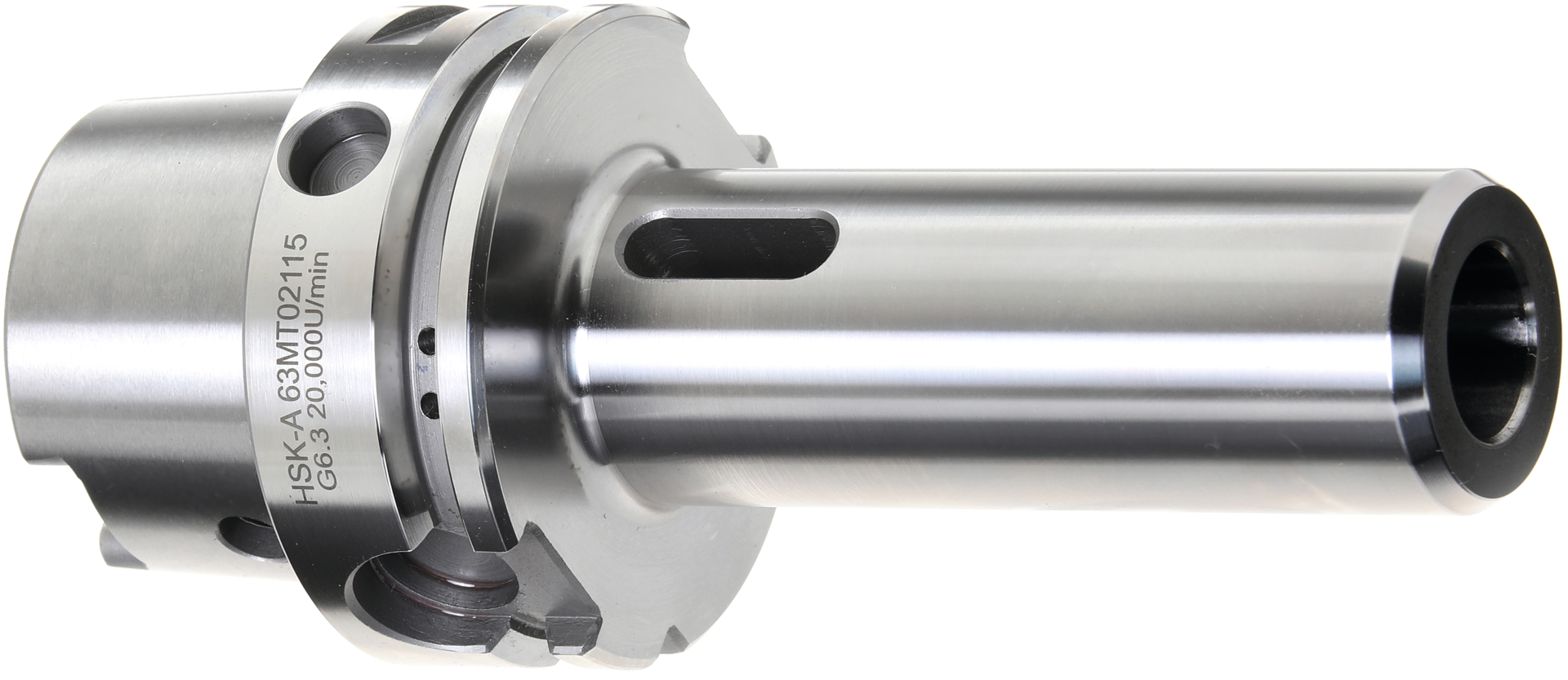 Zwischenhülse DIN69893-A DIN228-B MK1 mit Austreiblappen HSK63-A D25mm L100mm