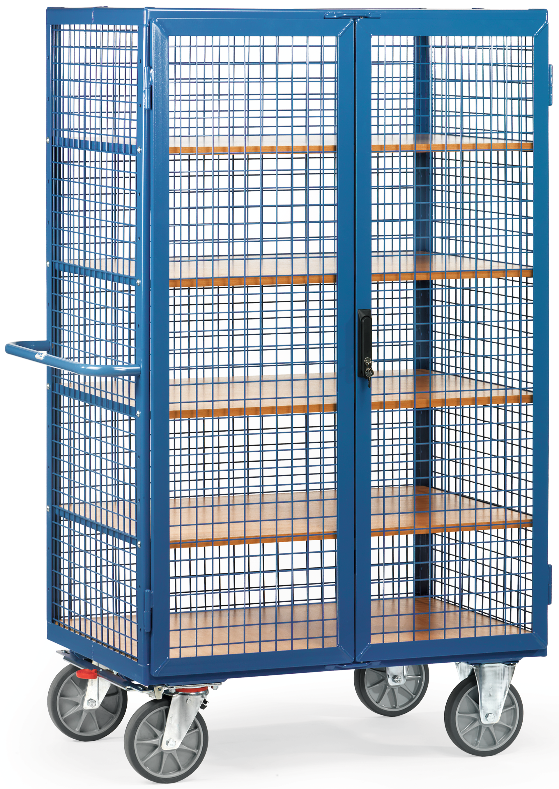Paketwagen mit Drahtgitterwänden und -tür Tragkraft 750kg 1000x680mm