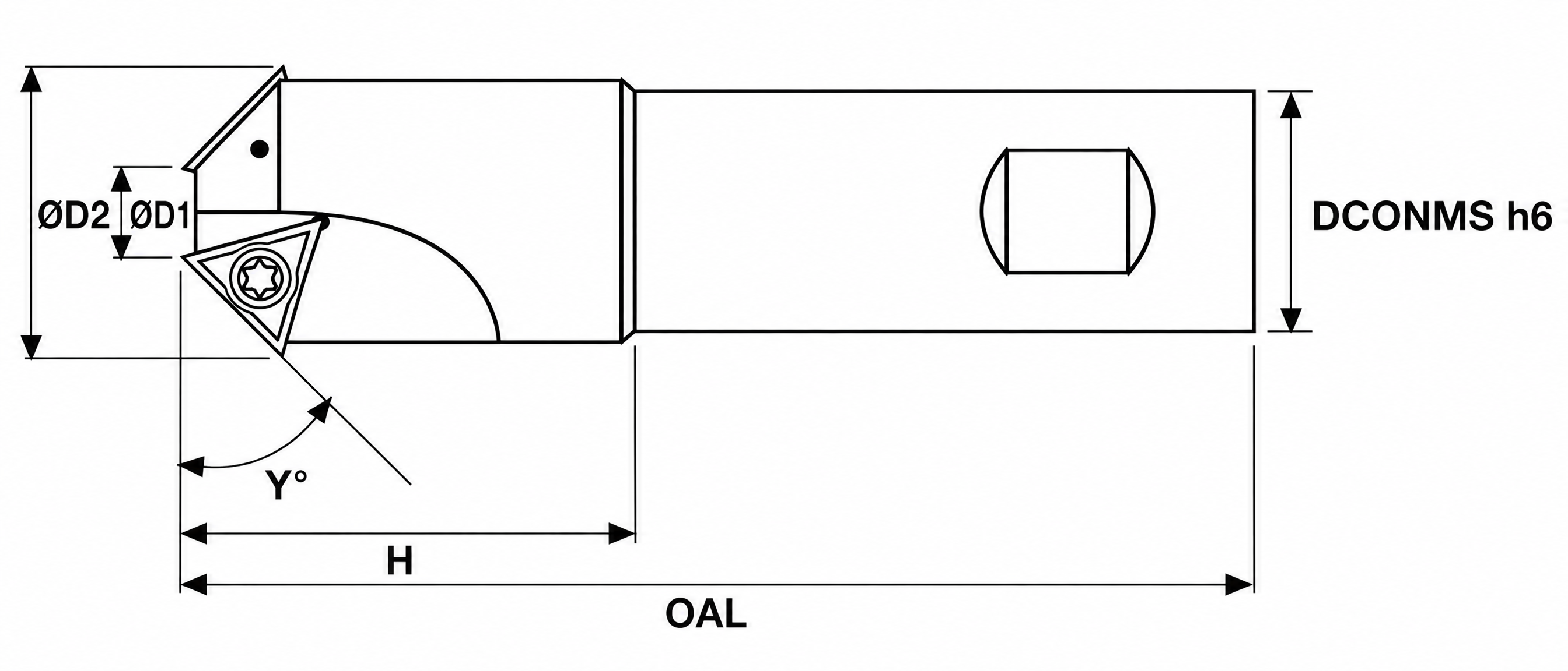 Eyltool Premium Schaft-Fasfräser 30°/45°/60° 45° Z1 IK für WSP TCMT 1102 Ø 16 mm