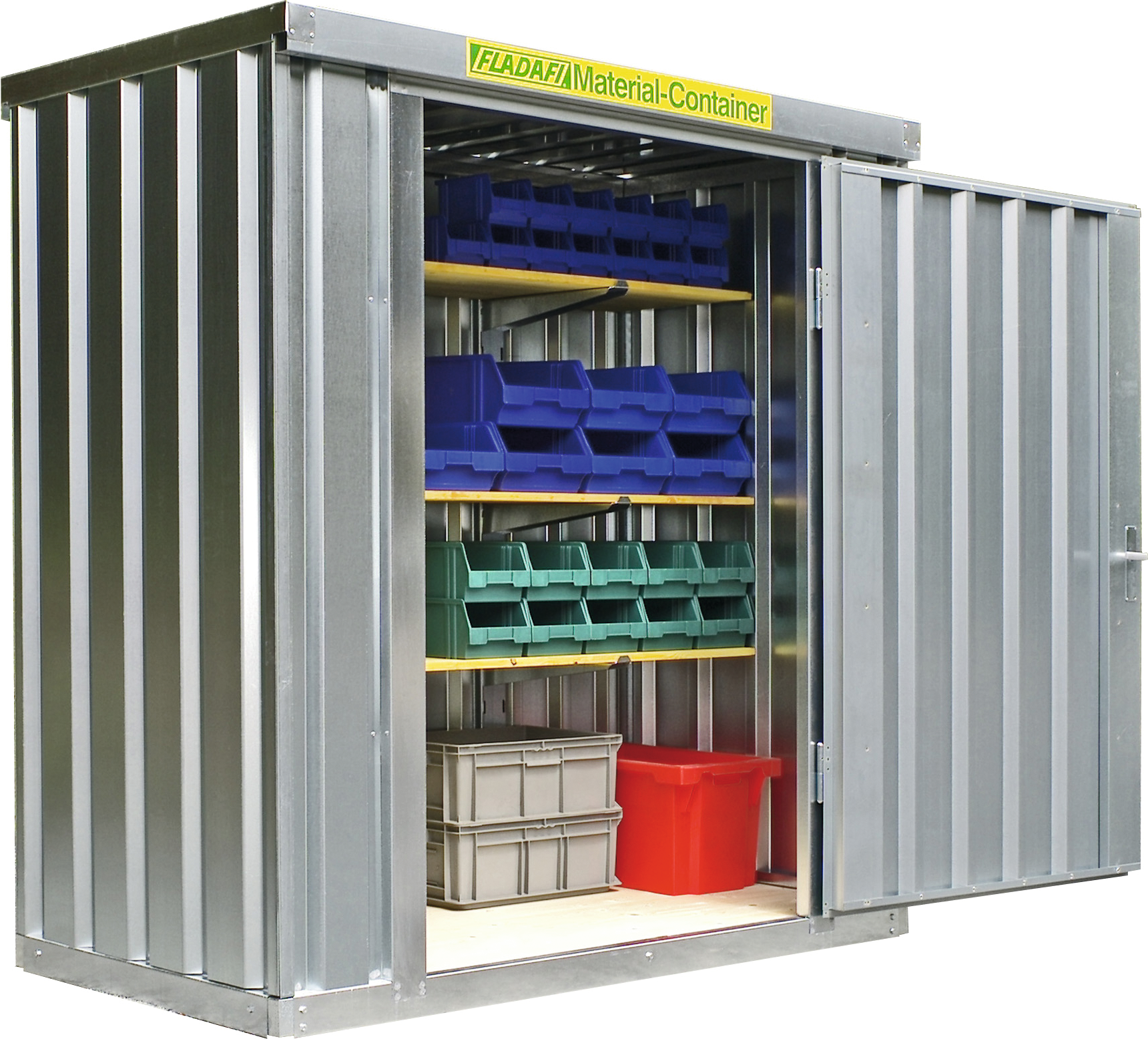 Materialcontainer verzinkt mit Holzfußboden H2150 x T1140 x B2100mm