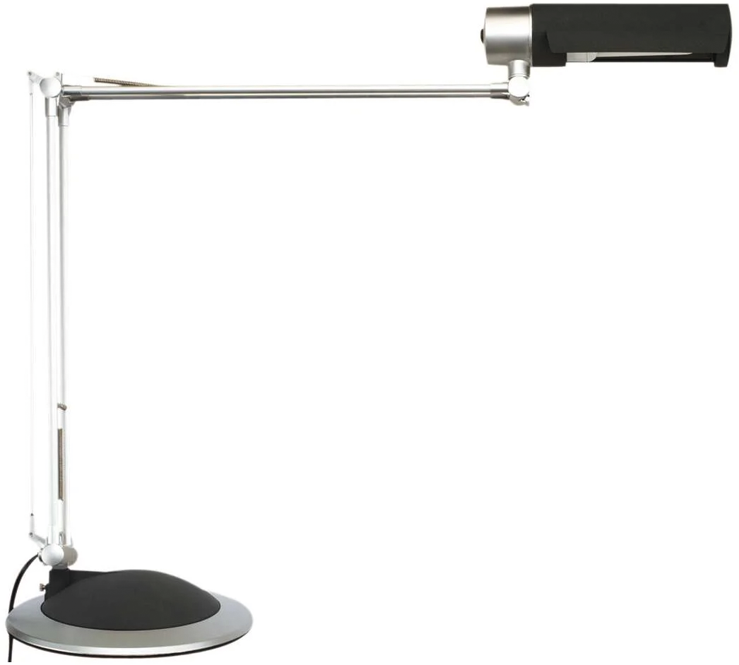 Arbeitstischlampe LED mit Standfuß und Tischklemme silber Arbeitstischlampe LED mit Standfuß und Tischklemme silber