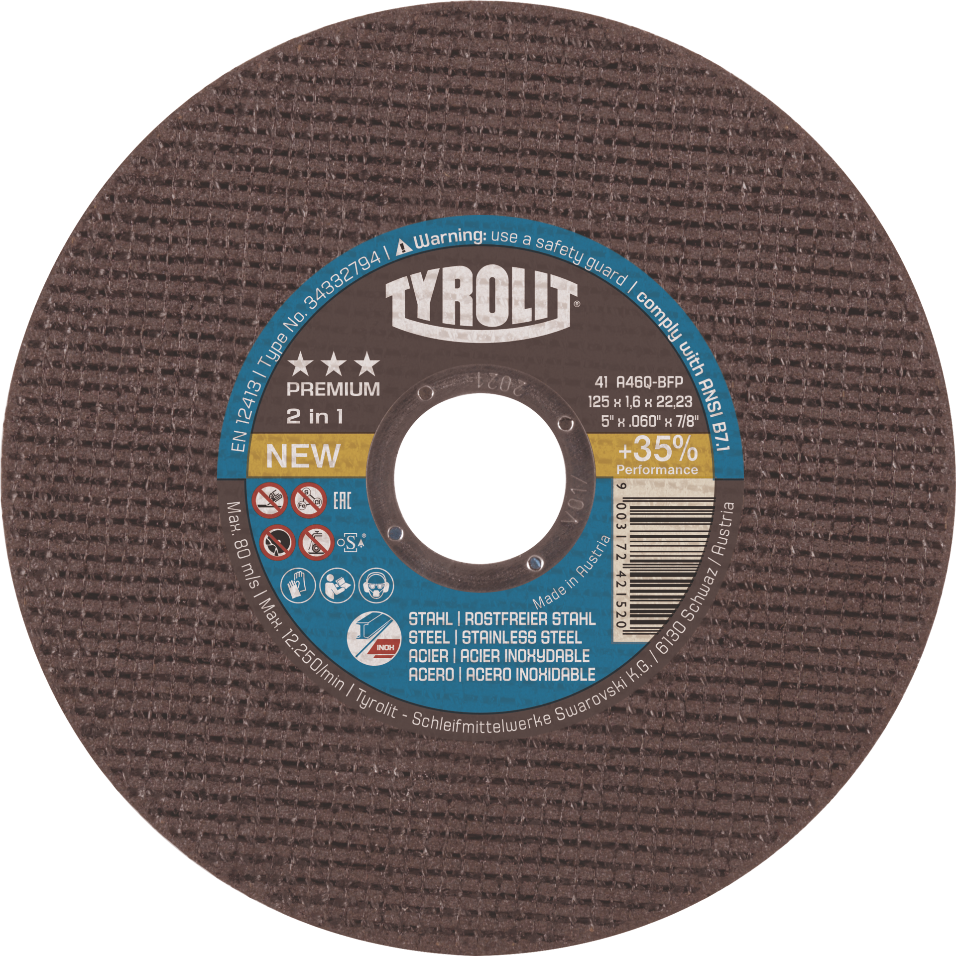 Trennscheibe Premium Stahl/VA gerade D230mm B2mm Bohrung 22,23mm