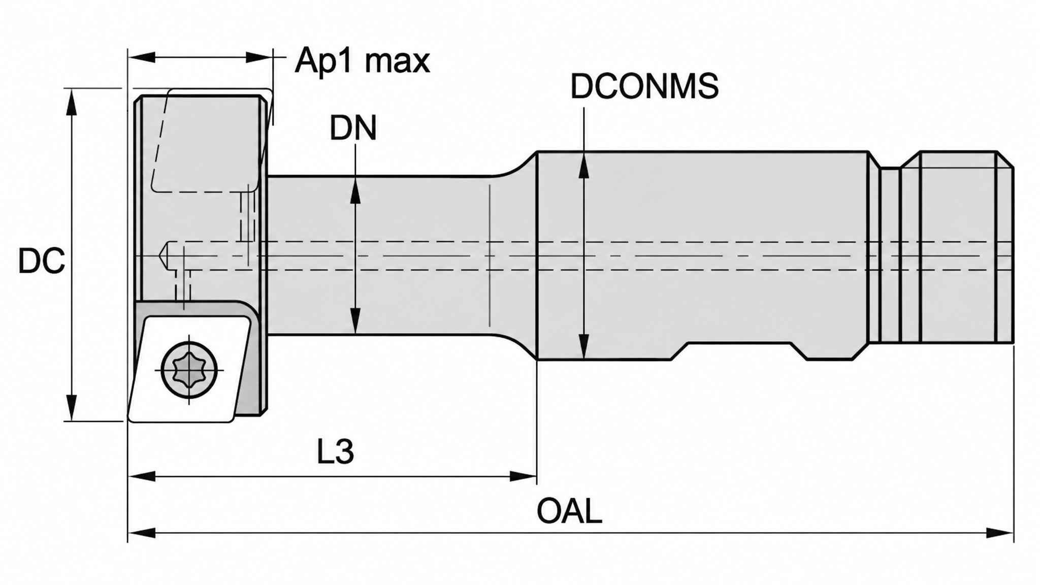 WIDIA Schaft-T-Nutenfräser "M16" Z2 IK für WSP CPNT 060204T Ø 25 × 11 mm
