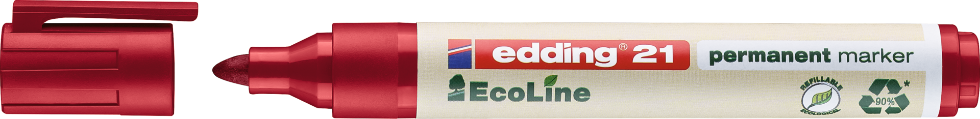 Permanentmarker EcoLine edding® 21 Schriftbreite 1,5-3mm rot