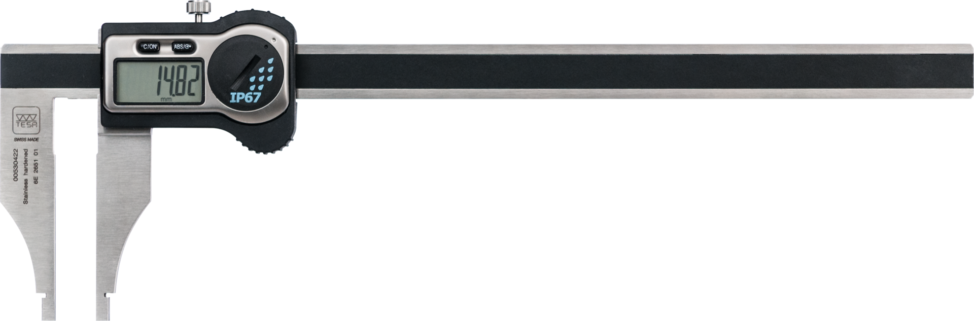 Werkstattmessschieber Digital IP67 TWIN-CAL Abl. 0,01mm mit Kreuzspitzen DIN862D mit DA MB250mm