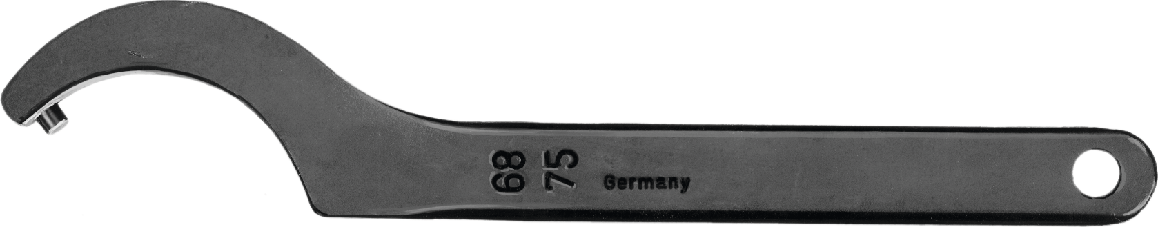 Hakenschlüssel mit Zapfen D5mm DIN1810B L206mm für Muttern-D52-55mm