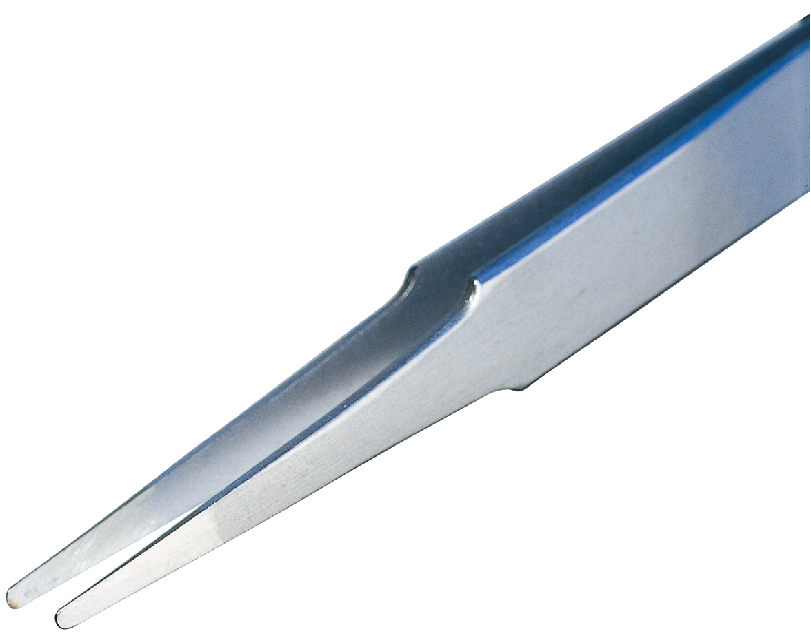 Pinzette L120mm mit abgerundeten flachen Spitzen Pinzette L120mm mit abgerundeten flachen Spitzen