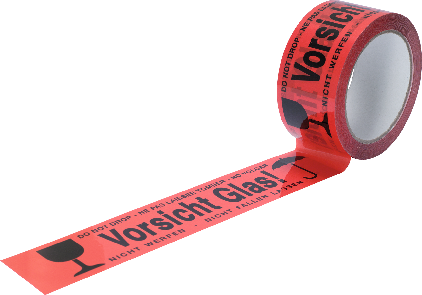 Warnband "Vorsicht-Glas" selbstklebend L66m B50mm rot