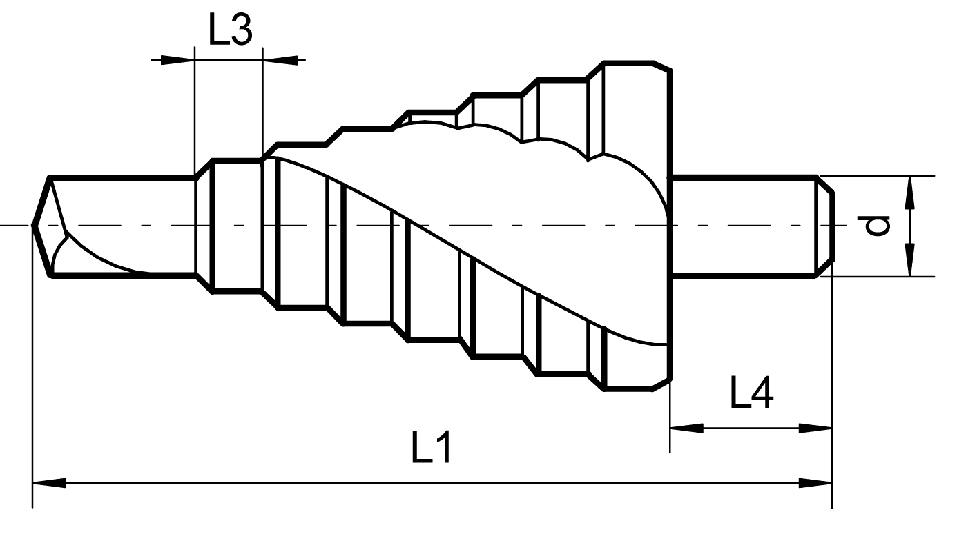 Stufenbohrer HSS SHOCKWAVE™ schlagfest Stufenbohrer HSS SHOCKWAVE™ schlagfest
