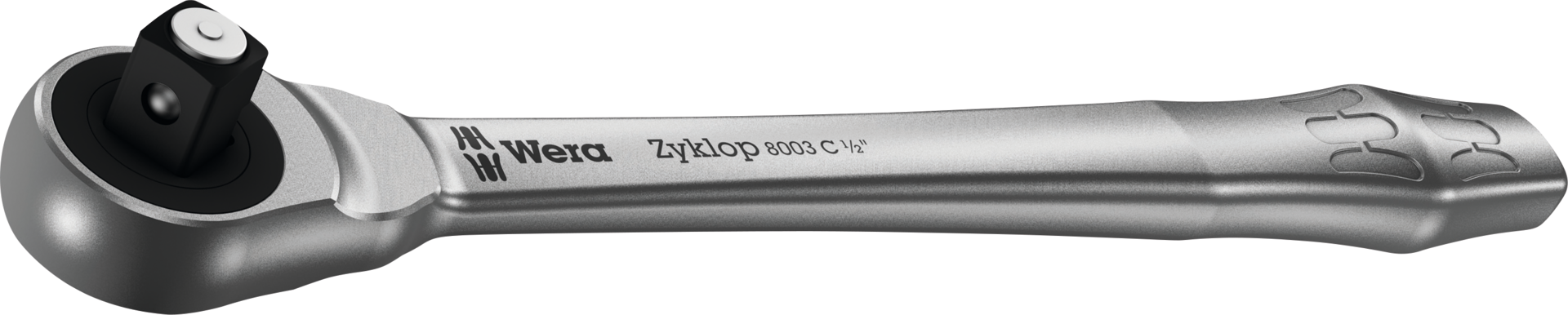 Knarre Durchsteckvierkant 1/2" Zyklop Metall Push 76 Zähne mit Durchsteckvierkant L281mm