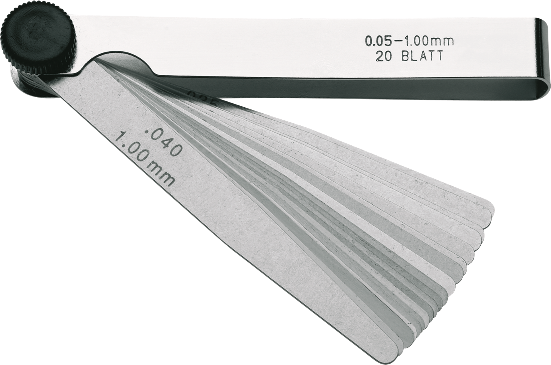 Fühlerlehre Feststellschraube Werksnorm mit Größenbeschr. Stahl MB0,03-1mm L100mm 32 Blatt