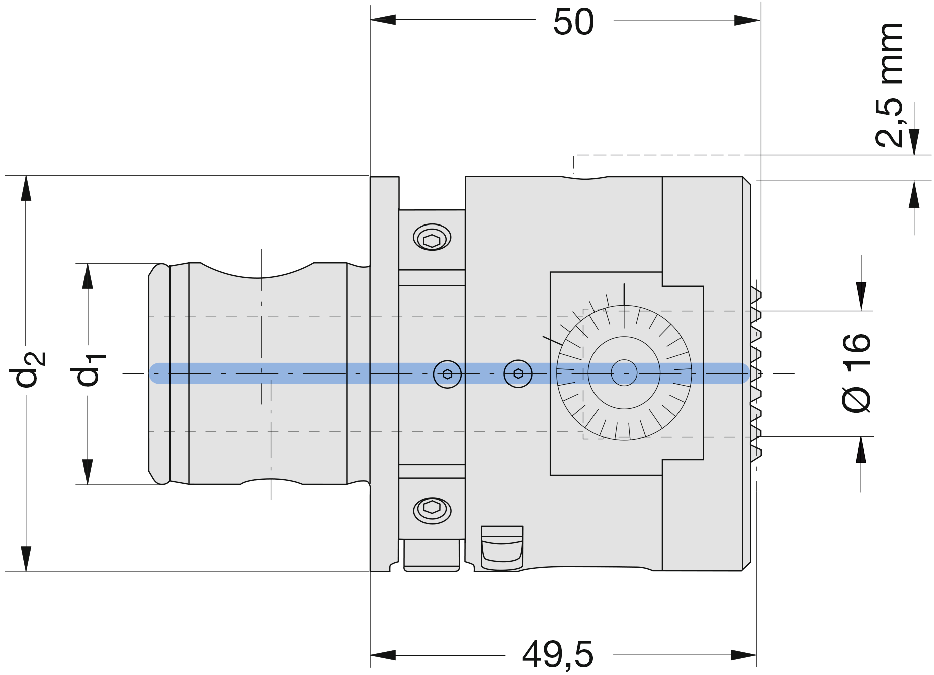 Feindrehwerkzeug Ø0,4-152mm MVS 50-28mm VarioBore Ausdrehbereich 0,4-152mm