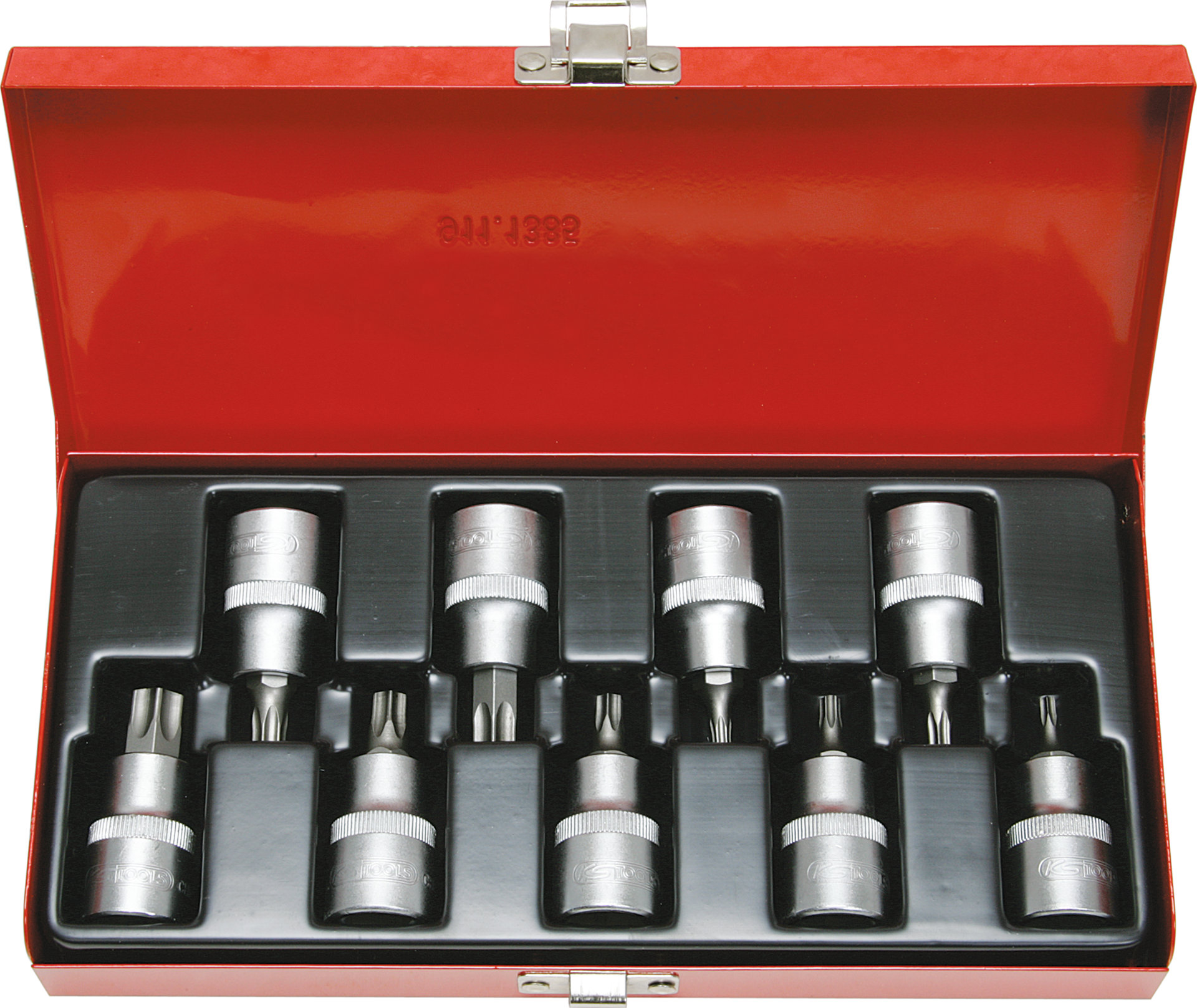 Bitstecknuss 1/2" TORX® mit Stirnlochbohrung Satz 9-tlg. T20-T60 Bitstecknuss 1/2" TORX® mit Stirnlochbohrung Satz 9-tlg. T20-T60