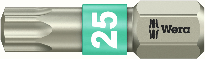 Torsions-Bit Edelstahl 1/4" L25mm T40