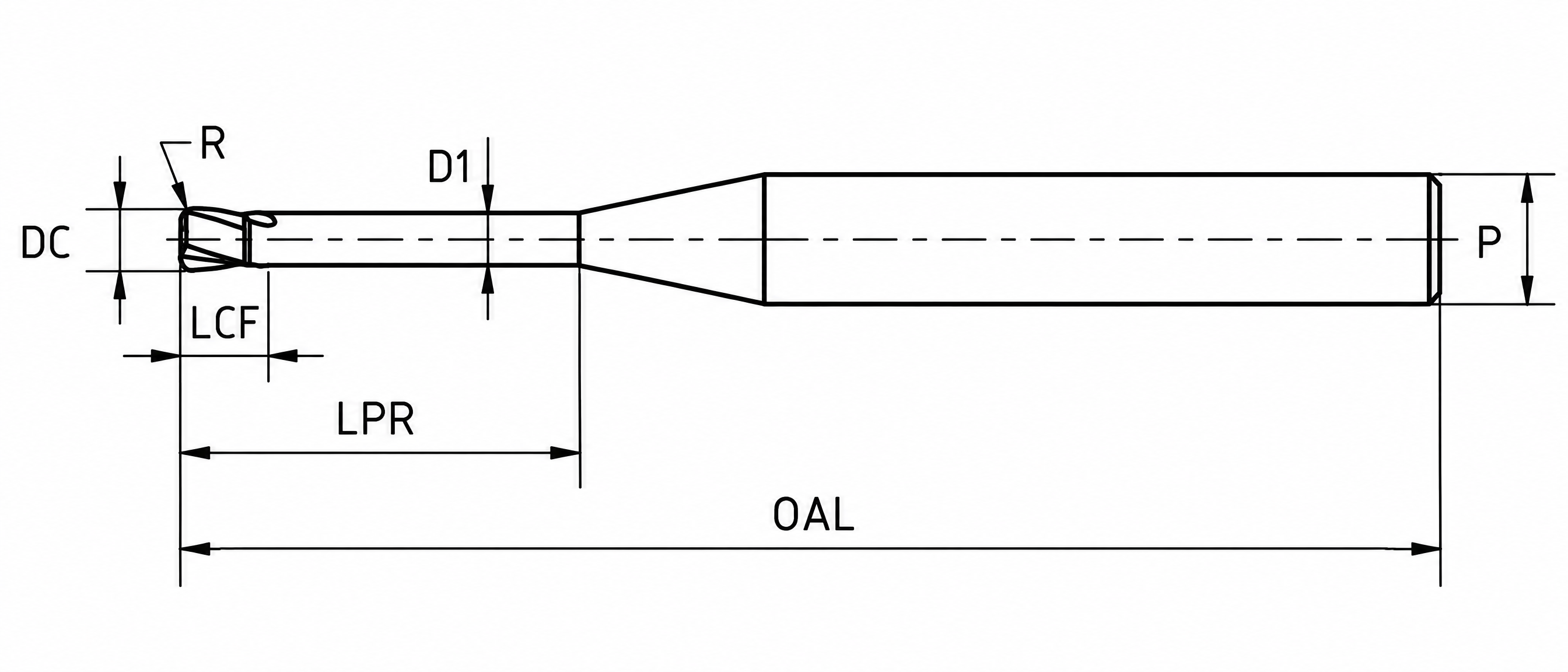YG-1 Eckenradiusfräser VHM TiAlN Z2 "4G" DIN 6535-HA, Ø 0,3 mm, LU 1 mm
