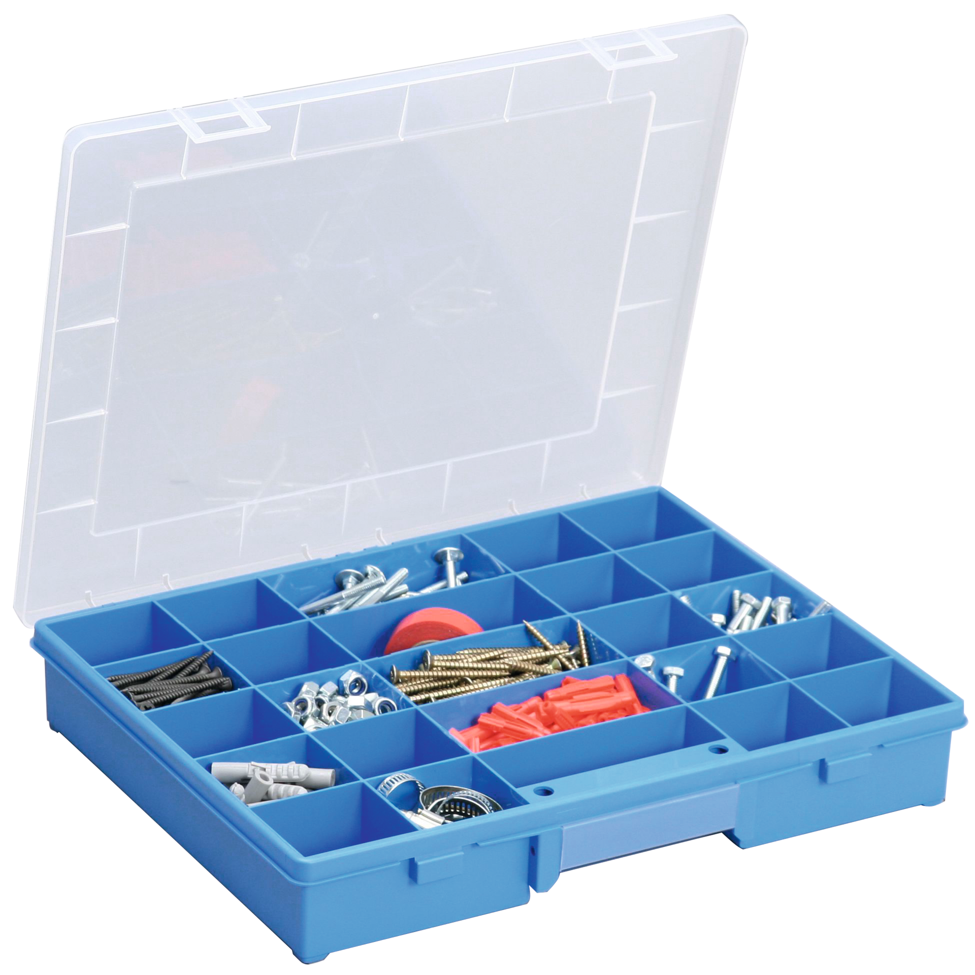 Sortimentskasten BASIC blau mit 25 Fächern 370x295x60mm