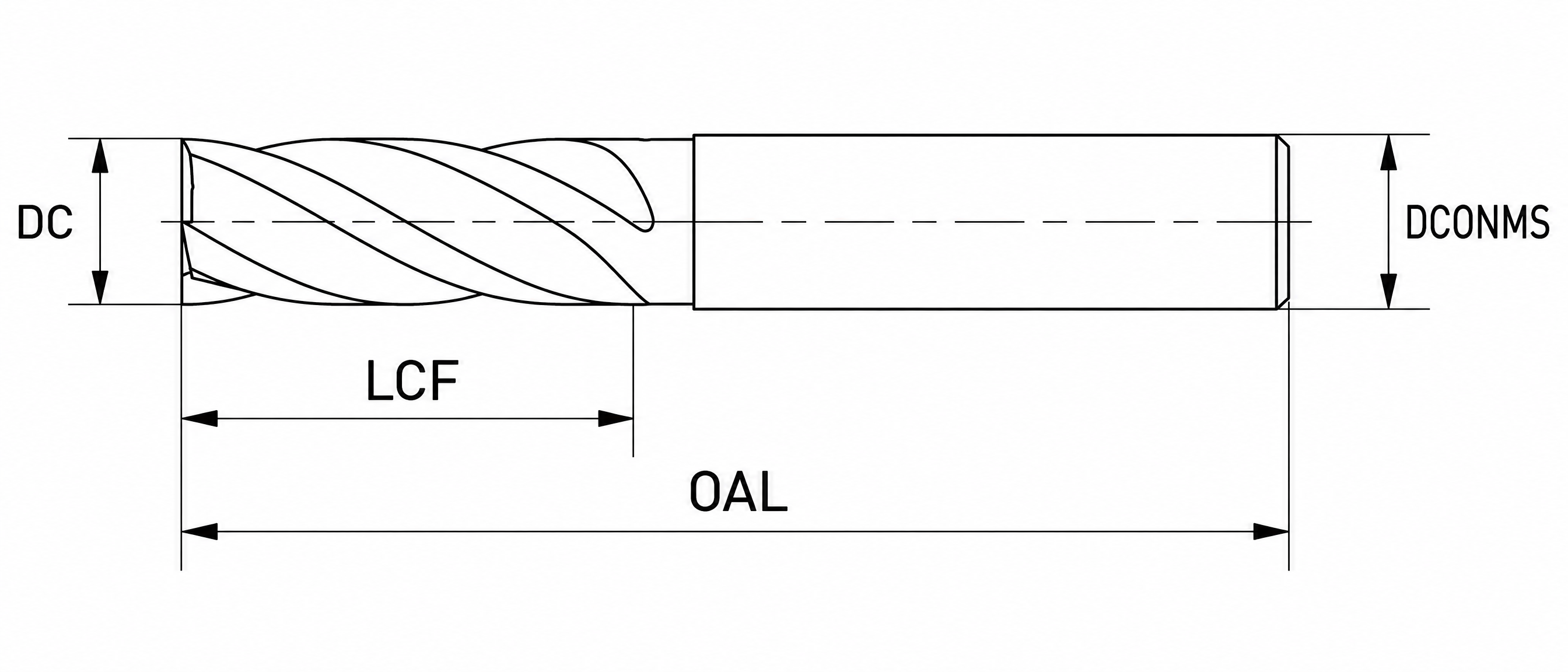 Eyltool Premium Schaftfräser VHM Eyl-Super Z4 Typ N lang DIN 6527-L DIN 6535-HA, Ø 2 mm