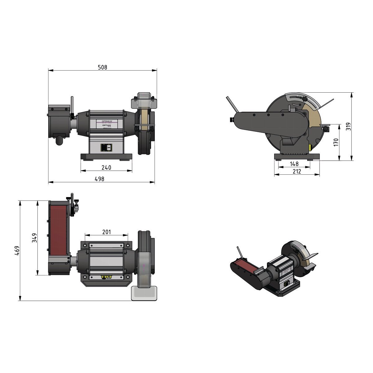 Universalschleifmaschine Optimum OPTIgrind GU 25S