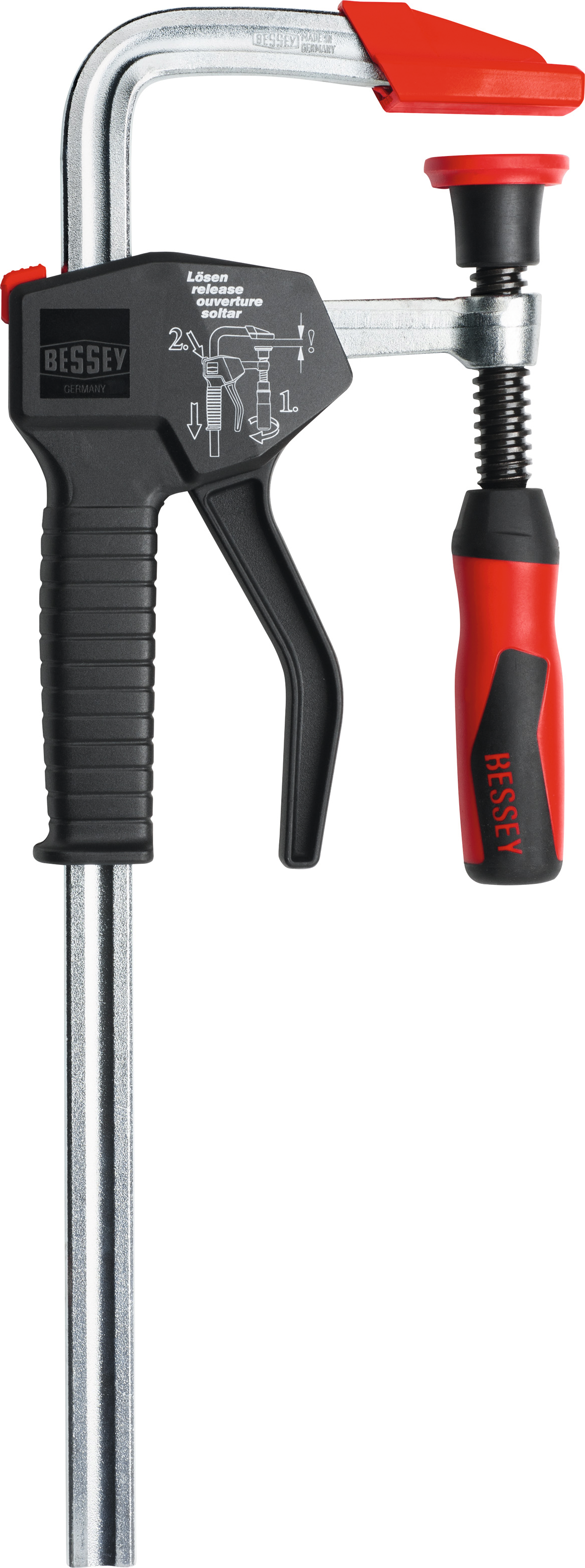 Bessey Einhandzwinge "EHZ" Ausladung 100 mm bis 5000 N Schiene 19,5 × 9,5 mm SW 600 mm