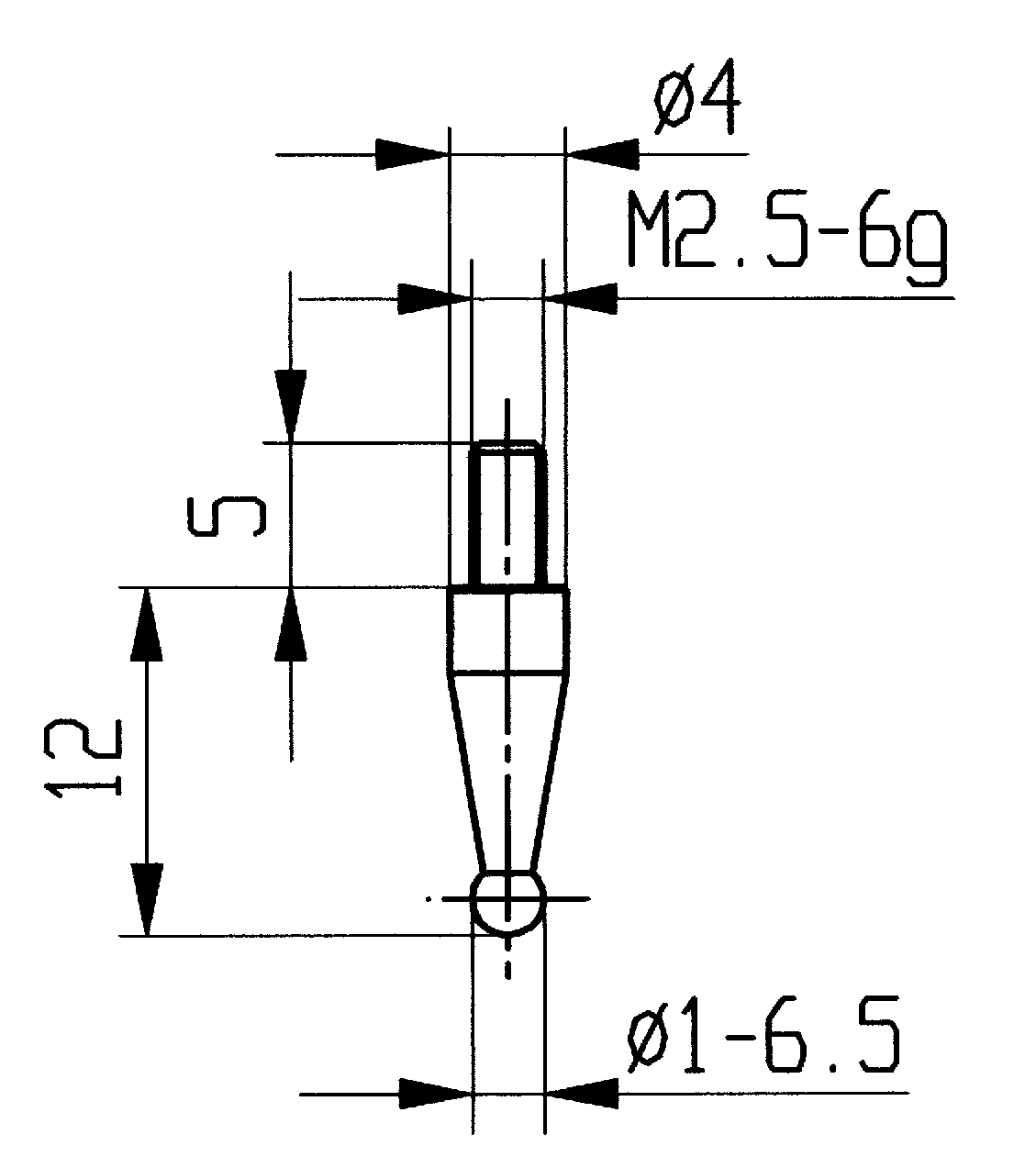 Messtastereinsatz HM M2,5 Kugel D5,0mm