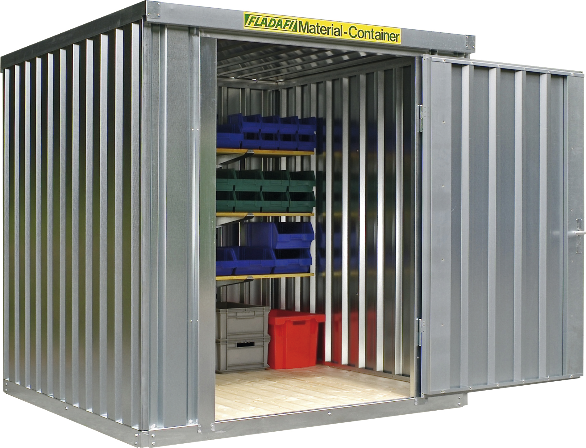 Materialcontainer verzinkt mit Holzfußboden H2150 x T1140 x B2100mm