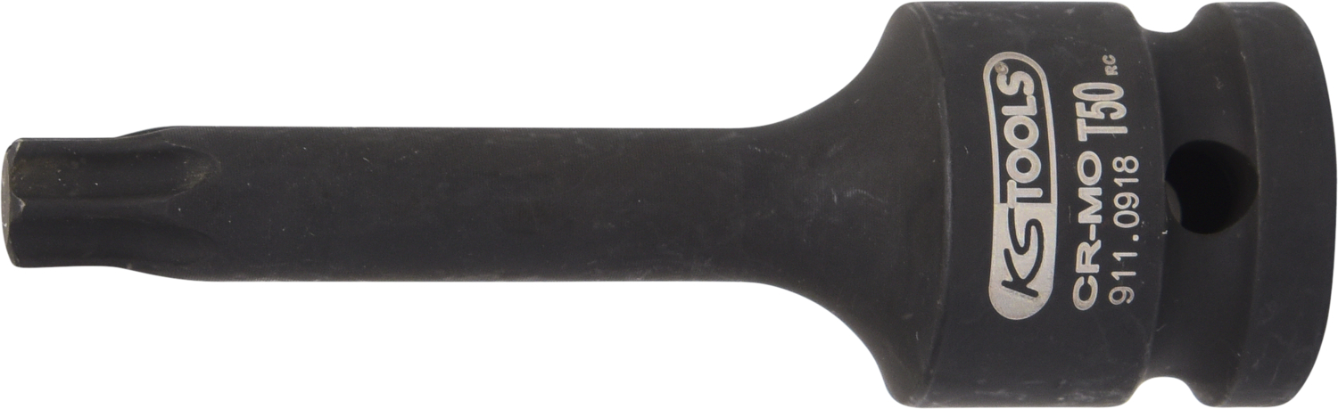 KS-Tools Bitstecknuss Kraft 1/2" TORX® lang L 75 mm innen T30